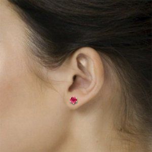 Swarovski 2 ctw Ruby Stud Earrings